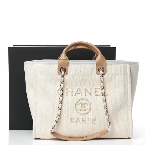 Chanel deauville tote white best sale