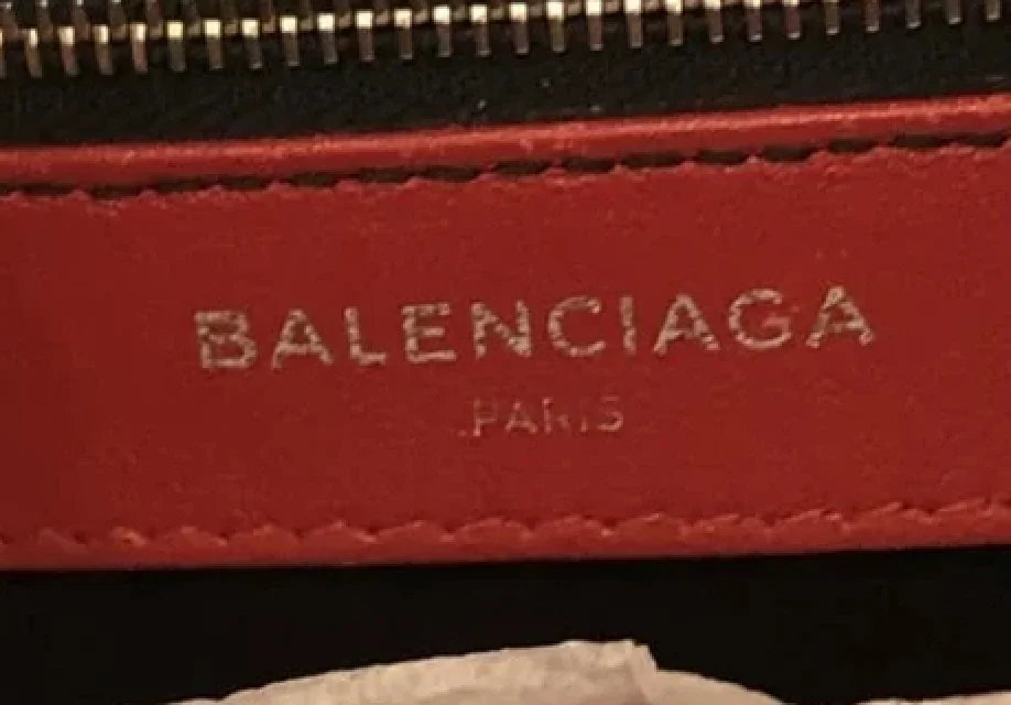 Leather Tag of an Authentic Balenciaga City Bag