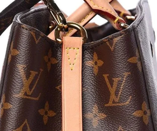 Authentic Louis Vuitton bag has precise and consistent stitching