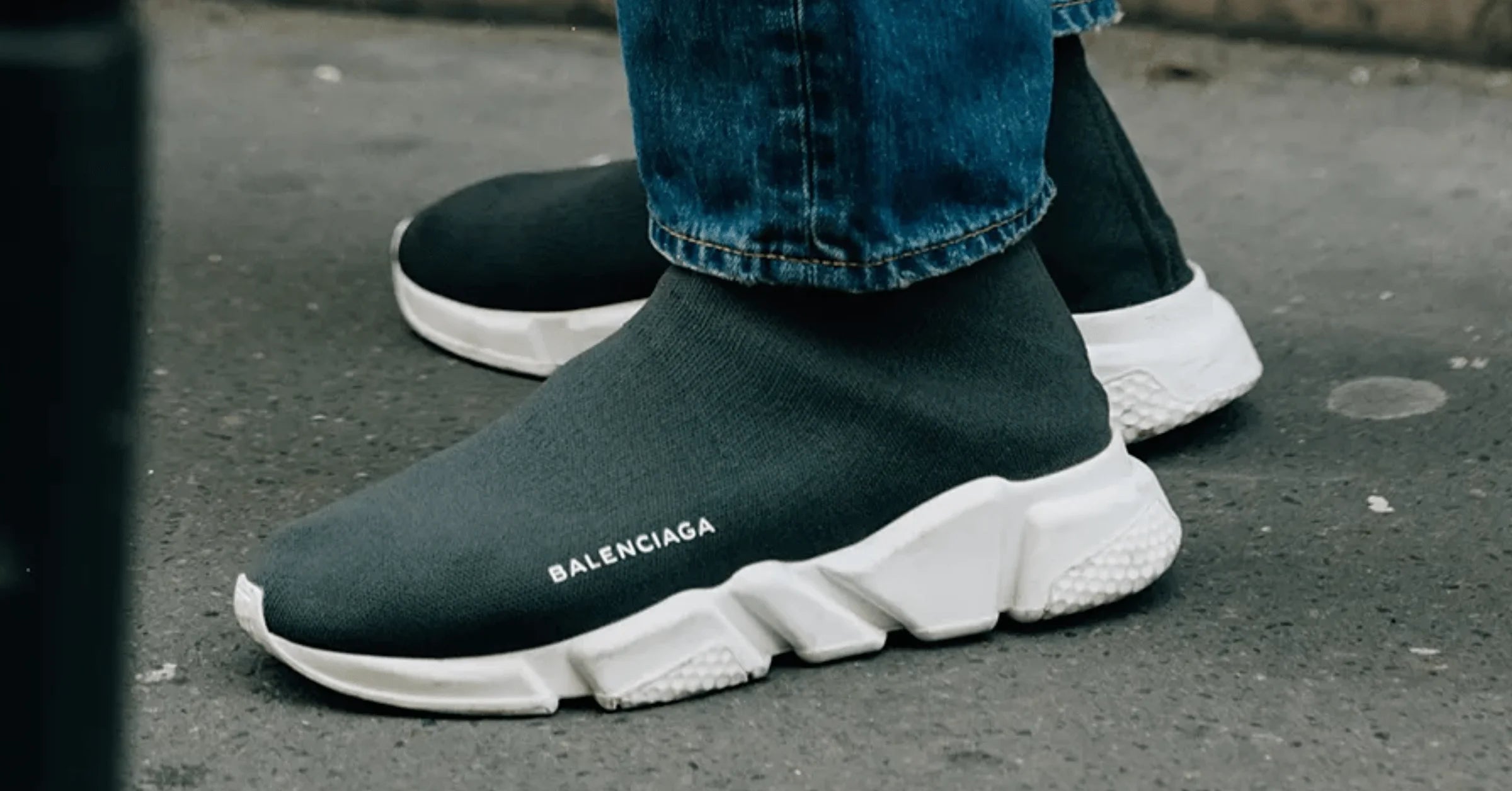 Balenciaga sock shoes all white hotsell