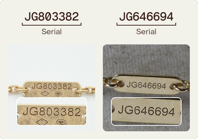 Van Cleef & Arpels serial number check