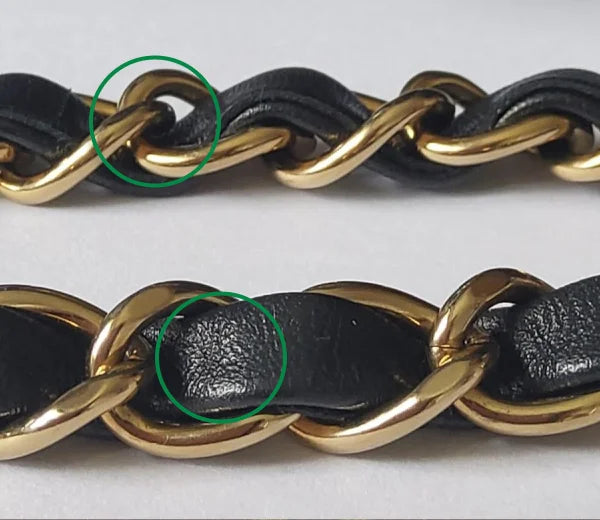 Real Chanel Chain-leather strap construction