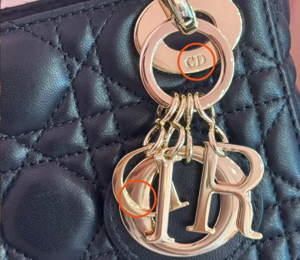 Fake Lady Dior letter charms