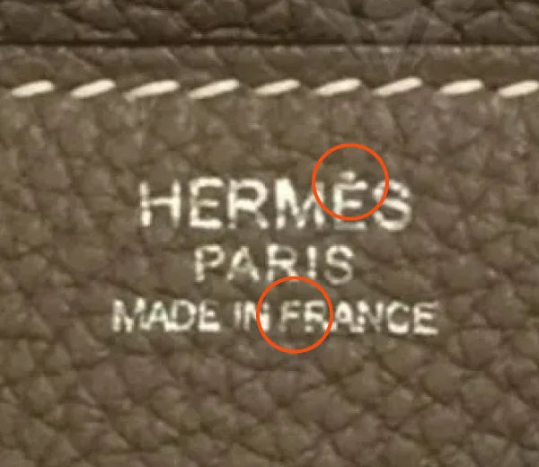 Fake Hermes PARIS Made in France stamp