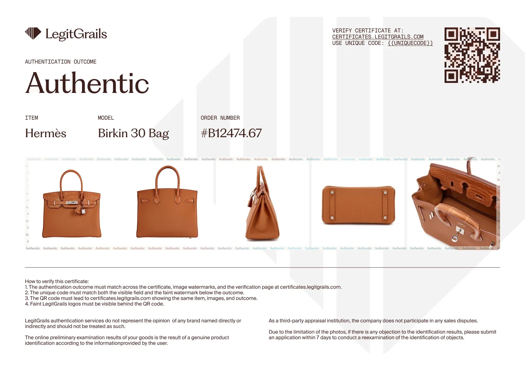 Receive your Hermes Authentication Certificate