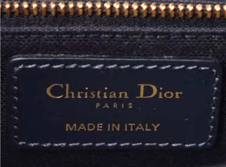 Authentic Dior bag interior label and date code